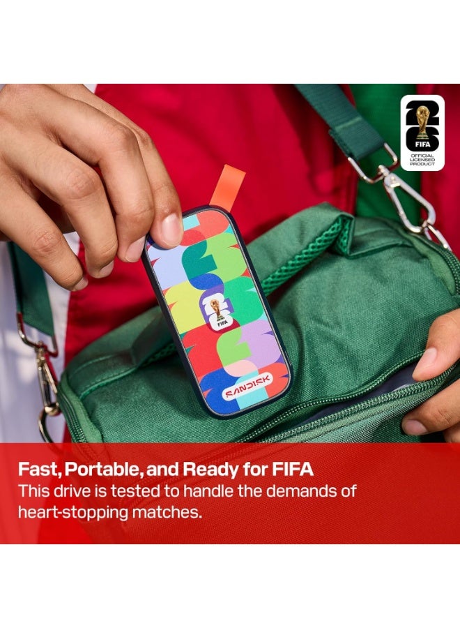 SANDISK 1TB FIFA World Cup 2026 Edition, Portable SSD – Up to 800MB/s – Compatible with laptops, Plus Android Tablets and Phones – Black - SDSSDE30F-1T00-G25 1 TB - Image 5