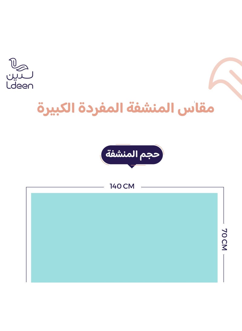 ldeen Advanced Body Towel (70*140) Made Of Microfiber - Cyan - Image 3