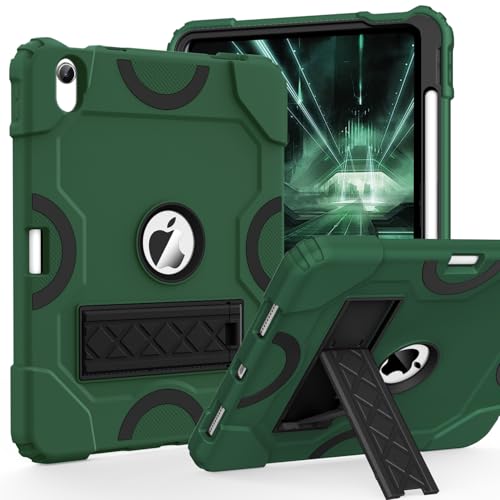 Cantis Case for iPad 10th Generation 10.9 Inch 2022, Alpine Green+Black, Shockproof Rugged Protective Cover with Kickstand & Pencil Holder - Image 1