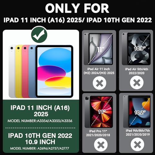 Cantis Case for iPad 10th Generation 10.9 Inch 2022, Alpine Green+Black, Shockproof Rugged Protective Cover with Kickstand & Pencil Holder - Image 2