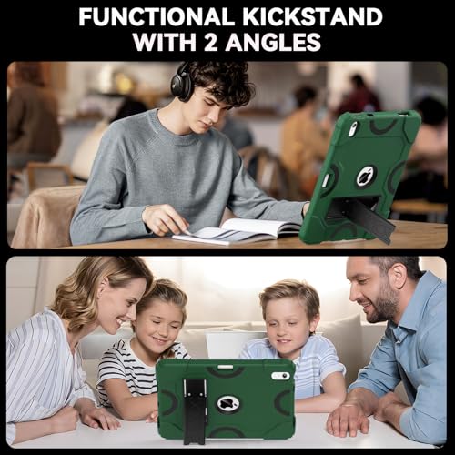 Cantis Case for iPad 10th Generation 10.9 Inch 2022, Alpine Green+Black, Shockproof Rugged Protective Cover with Kickstand & Pencil Holder - Image 4