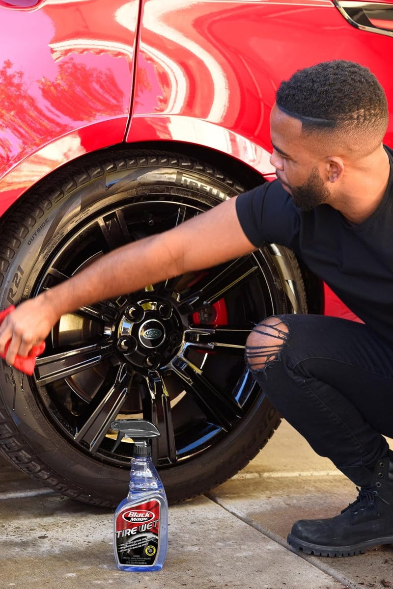 Black Magic 120217 Tire Wet, 23oz (Pack of 2) - Specially Formulated Tire Shine Applicator Cleaner to Keep Them Looking Wet, Black, and Glossy with One Quick Spray – Long-Lasting Protection for Tires Classic practical design - Image 2