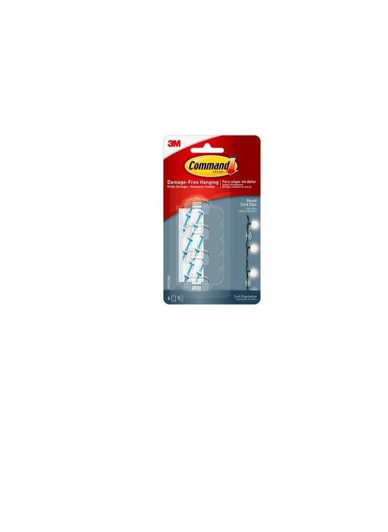 3M - Clear Round Cord Clips - Image 1
