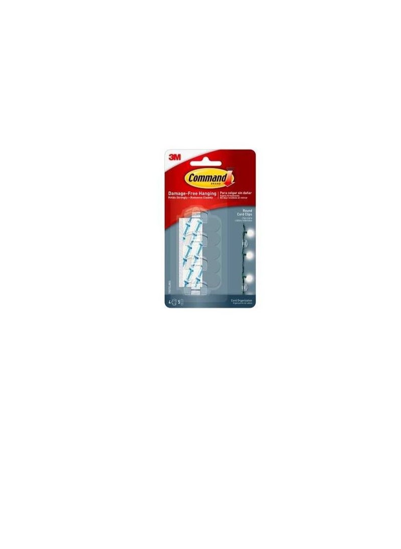 3M - Clear Round Cord Clips - Image 1
