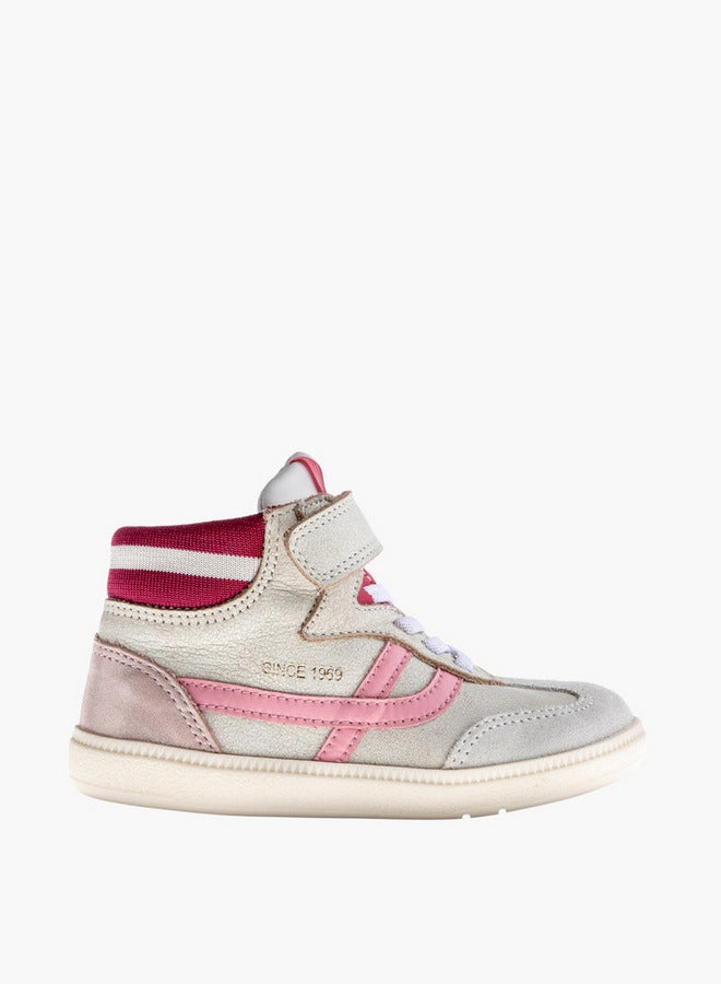 بابلوسكي حذاء رياضي بناتي عالي الرقبة بإغلاق لاصق للمدرسة - Image 2