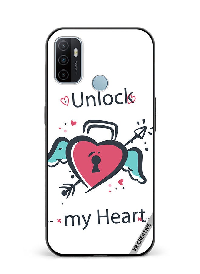 VR CREATIVE Protective Case Cover For Oppo A53 Unlock My Heart Design Multicolour  - Image 1