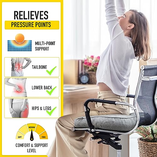 SUNROX LokGrip Non Slip Gel Memory Foam Chair Cushions for Dining Chairs Tailbone Pain Relief, Tufted Stain Resistant Thicken Durable Chair Pad for Dining Kitchen Office 17"x16" Set of 4, Husk Birch - Image 5