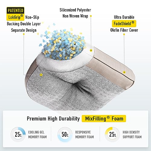 SUNROX LokGrip Non Slip Gel Memory Foam Chair Cushions for Dining Chairs Tailbone Pain Relief, Tufted Stain Resistant Thicken Durable Chair Pad for Dining Kitchen Office 17"x16" Set of 4, Husk Birch - Image 2