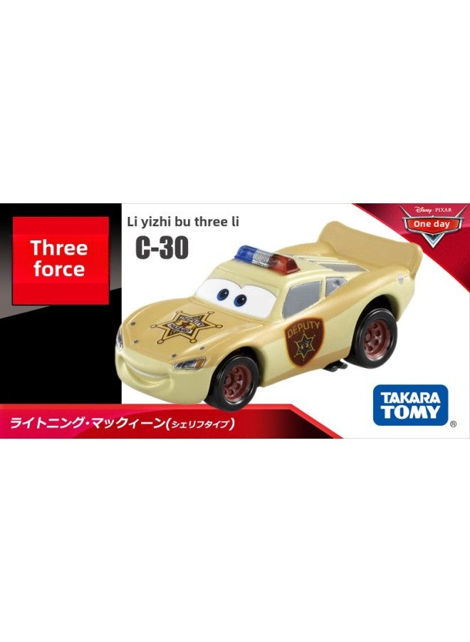 TOMY Multi-Mecca Racing CARS CARS 3 Lightning McQueen Jackson Cool Sister Alloy Car Toy-Color:C- 30 Lightning McQueen (Sheriff Type)227977