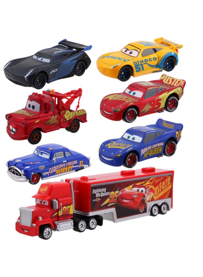 TOMY Multi-Mecca Racing CARS CARS 3 Lightning McQueen Jackson Cool Sister Alloy Car Toy-Color:C- 30 Lightning McQueen (Sheriff Type)227977