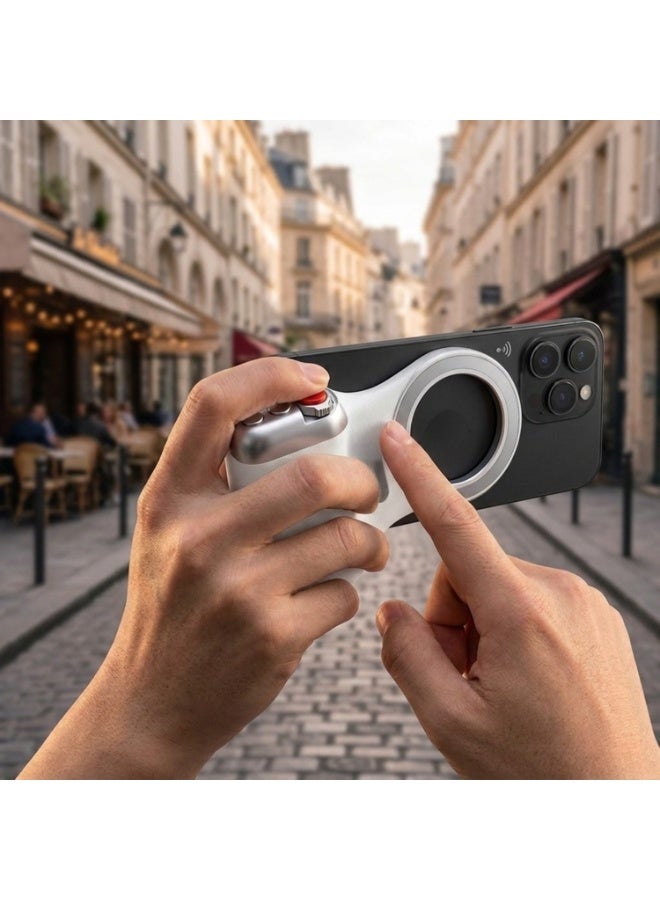 TELESIN Magnetic Smartphone Camera Grip Wireless Bluetooth Shutter Handle Phone Photography Stabilizer with Cold Shoe Mount and Quarter Inch Tripod Thread Compatible with MagSafe iOS and Android - Image 2