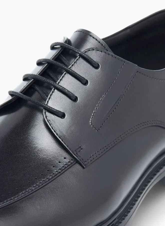 Le Confort Mens Solid Derby Shoes With Lace-Up Closure