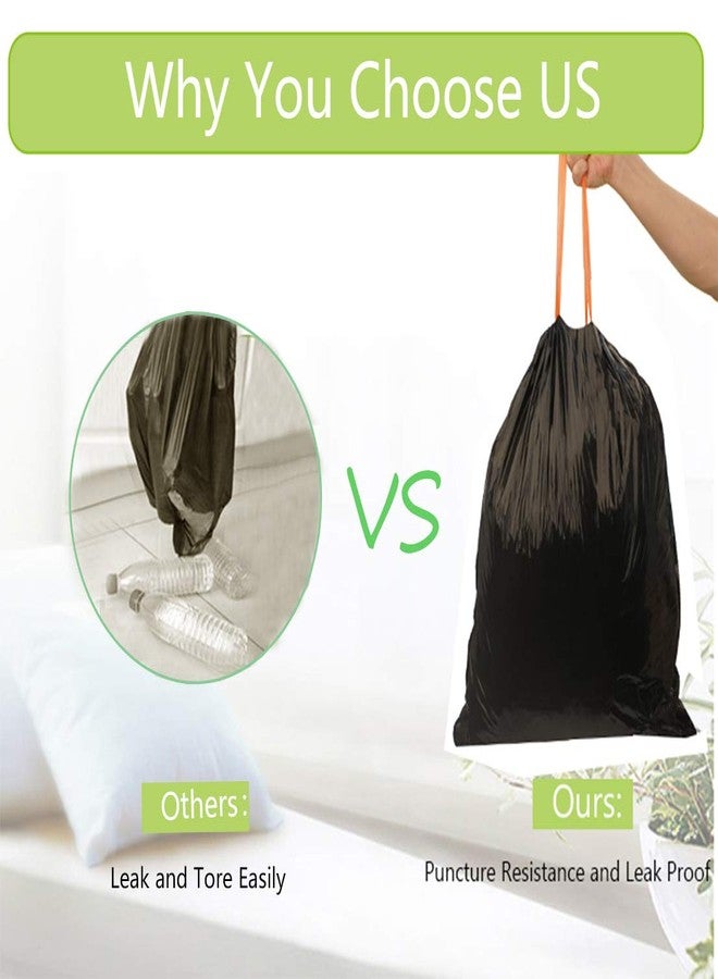 Besli 8 Gallon Black Drawstring Trash Bag Garbage Bag Trash Can Liner,0.9 Mil,90 Counts - Image 5