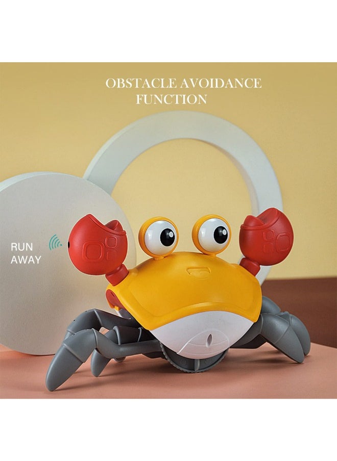 TOY GARDEN Crawling Crab Baby Toy with Lights & Music | Sensory Walking Crab for Toddlers 3-12 Months | Tummy Time Pet Toy with Automatic Obstacle Avoidance (Orange)  - Image 4