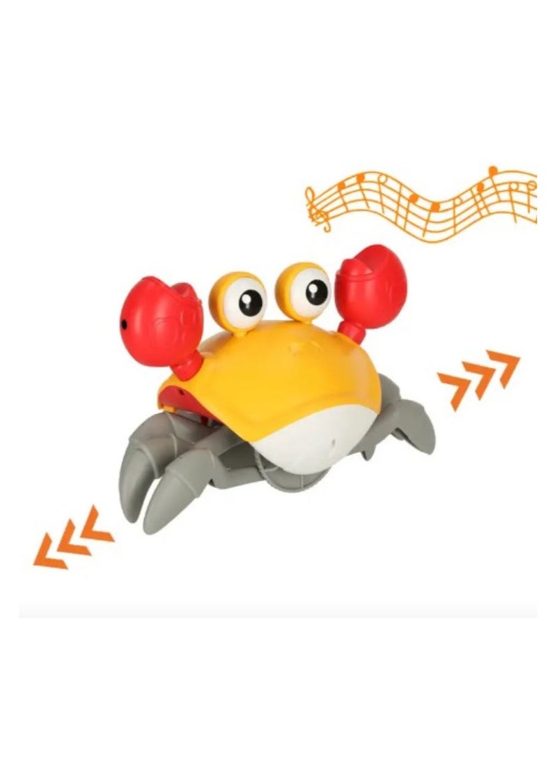 TOY GARDEN Crawling Crab Baby Toy with Lights & Music | Sensory Walking Crab for Toddlers 3-12 Months | Tummy Time Pet Toy with Automatic Obstacle Avoidance (Orange)  - Image 3