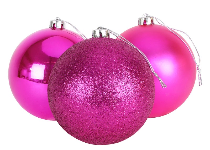 Christmas Concepts 3150mm Extra Large Baubles  Shiny Matte  Glitter Design  Christmas Decorations Hot Pink