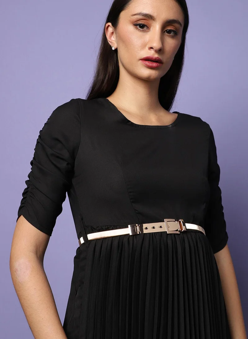 صوص هاوت حزام خصر بلون سادة