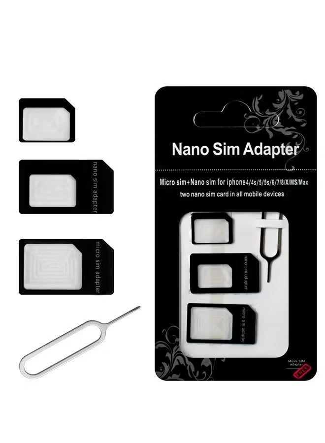 3Pack Sim Card Adapter Nano Micro - Standard 4 in 1 Converter Kit with Steel Tray Eject Pin - Image 2