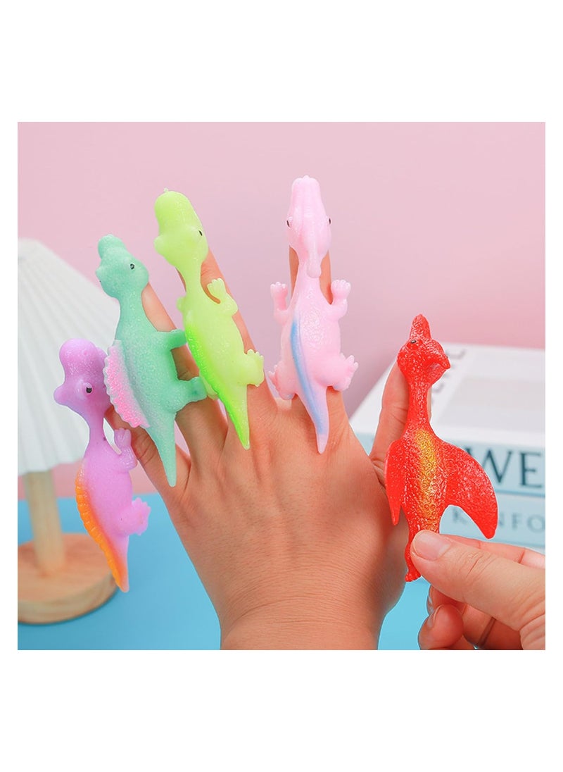 Generic 35pcs Stretchy Dinosaur Slingshot Finger Toys - Flying Dragon Party Favors, Unisex Goodie Bag Fillers for Kids, Teens & Adults, Perfect Decompression Toys and Stocking Stuffers.  - Image 2