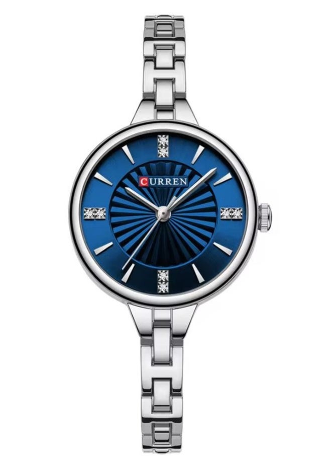 CURREN Stainless Steel Elegant Design Dual Tone Analog Quartz Wrist Watch with Date For Women 9097L Silver  - Image 1