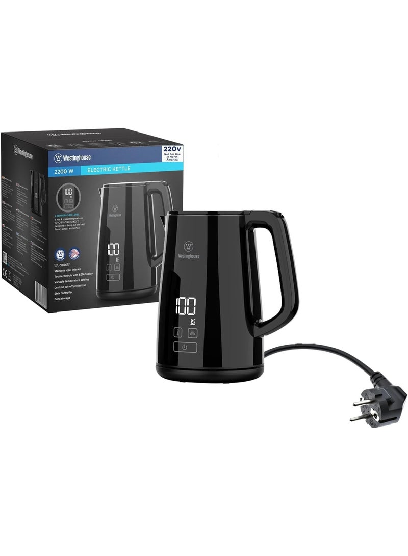 Westinghouse Westinghouse USA 1.7L Digital Electric Kettle – 2200W Fast Boil Variable Temperature Control - SS Interior - LED Touch Display - Auto Shut-Off & Boil-Dry Protection (UAE Version) - 2 Years Warranty - Image 3