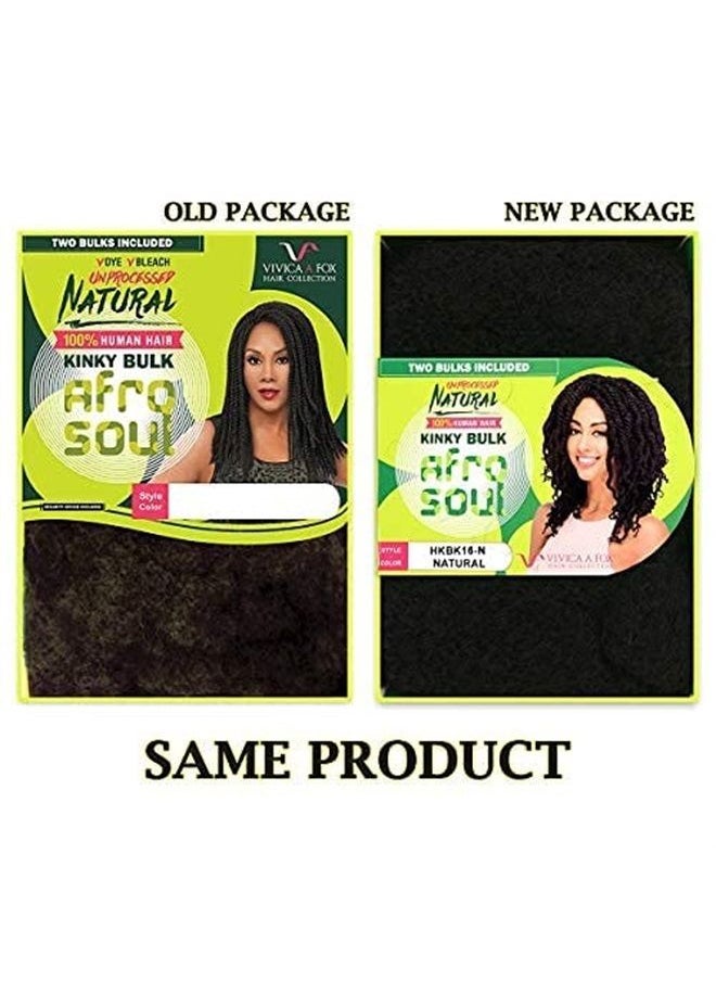 VIVICA A. FOX VVICA A FOX Unprocessed 100% Natural Human Hair Afro Kinky Curl Kinky Bulk Braid - HKBK16-N  - Image 1