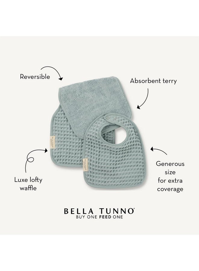 Bella Tunno Baby Bibs and Burp Cloths Set - Reversible Drool Bibs and Soft Absorbent Newborn Burp Cloths, Oeko-TEX Certified (Rain) - Image 3