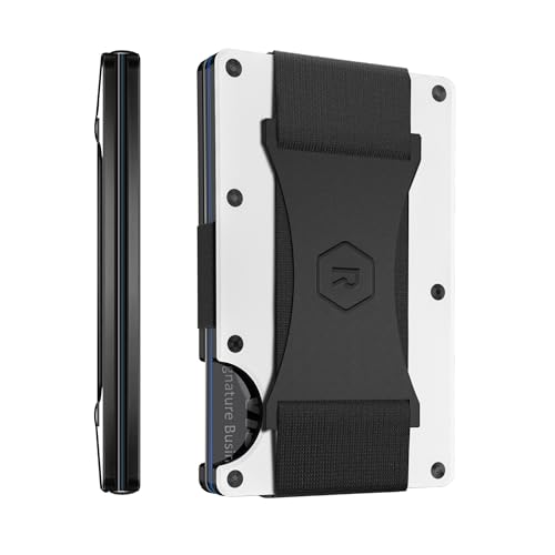 The Ridge Wallet - Slim Minimalist Compact Wallet and Card Holder| RFID Protected Front Pocket Wallets | Integrated Cash Strap | Polar White - Image 1
