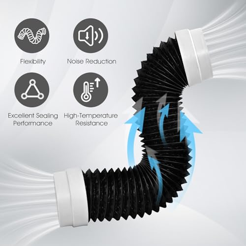 Quadafy 4 Inch Dryer Vent Hose, Heavy Duty Flexible Dryer Exhaust Duct Tube 3.28Feet for Tight Space, Extra Thick Aluminum foil Ducting Kit with 2 Hose Clamps - Image 4