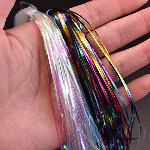 PHECDA PROFLY 10 Packs 1MM Width Crystal Flash Tinsel Flashabou Tinsel Fly Tying Material (10 Packs-10 Colors) - Image 4