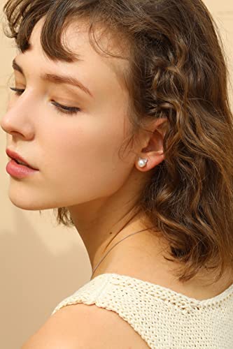 S.Leaf Cat Pearl Earrings for Women Sterling Silver Hypoallergenic Flat Back Stud Cat Memorial Earrings Best Friend Birthday Gifts for Women Trendy Siser Mom Wife Womens Her Friend Party - Image 4