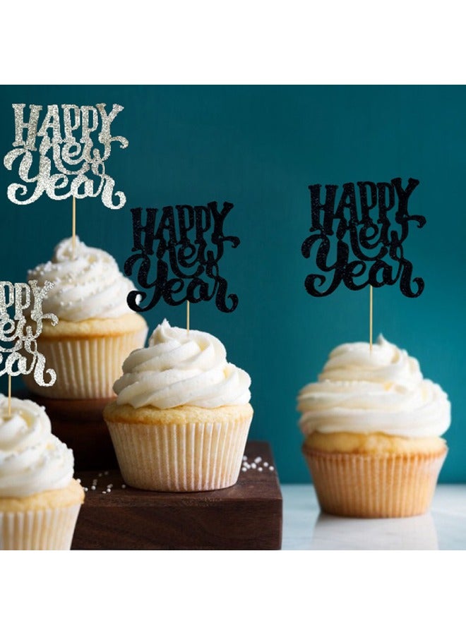 ذا بارتي بوبير الأسود والفضي سعيد السنة الجديدة كب كيك تبرز - Image 4