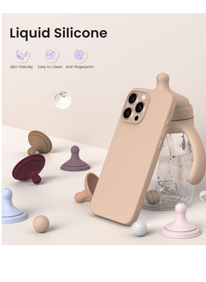 YoYoTech Desert Titanium Compatible Liquid Silicon iPhone 16 Pro Case 6.3 Inch Slim-Soft, Stylish Shockproof Protective with Microfiber Lining iPhone 16 Pro Silicon Case Cover  - Image 2