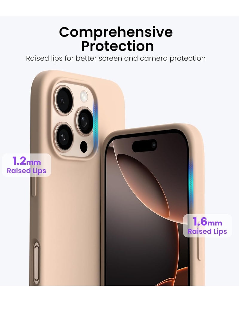 YoYoTech Desert Titanium Compatible Liquid Silicon iPhone 16 Pro Case 6.3 Inch Slim-Soft, Stylish Shockproof Protective with Microfiber Lining iPhone 16 Pro Silicon Case Cover  - Image 3