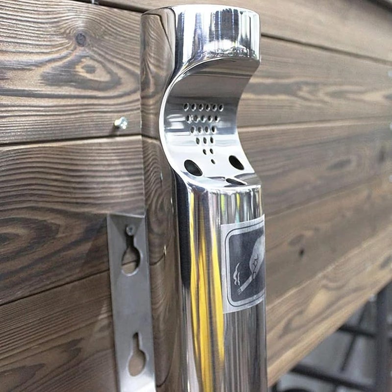 Black Wall Mounted Outdoor Cigarette Ashtray Receptacle Fireproof Waterproof for Hotels Restaurants - Image 4