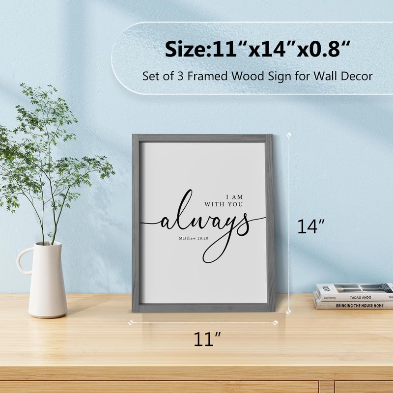 Heiple Framed Be Still and Know that I am God Sign Love is Patient Love is Kind Wall Art Set of 3 with Wooden Frame for Home Bedroom Decor Bible Verse Scripture Art Christian Religious Wall Decor (Gray, 11â€x14â€) - Image 5