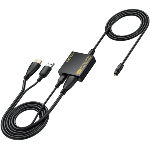 PROZOR eARC/ARC to Optical Audio Extractor, Enhanced eARC Audio Converter Supports Dolby/DTS 5.1, 192KHz HDMI eARC/ARC to Optical Toslink Adapter for TV to Soundbar Amplifier Home Theater 7ft Long - Image 1