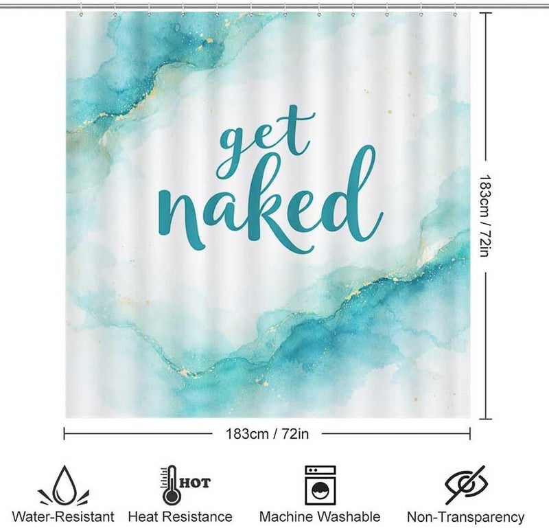 Get Naked Artistic Watercolor DesignShower Curtain for Bathroom Waterproof Tan Shower Curtain with Hooks 71 inch x 71 inch - Image 3