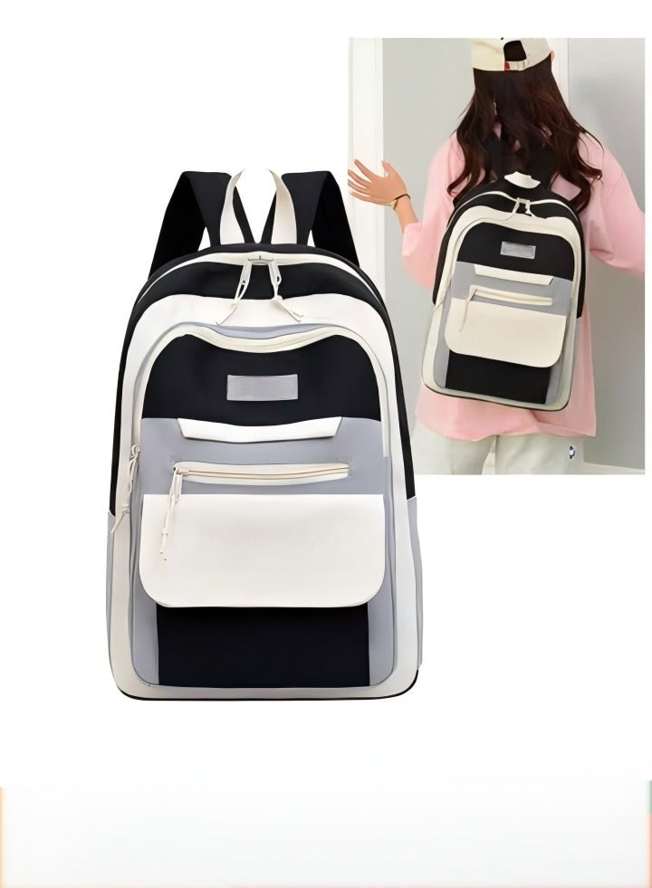 Outdoor Leisure Hiking Backpack Nylon Backpack Colorblock Multi-layered teen school backpacks - Image 1
