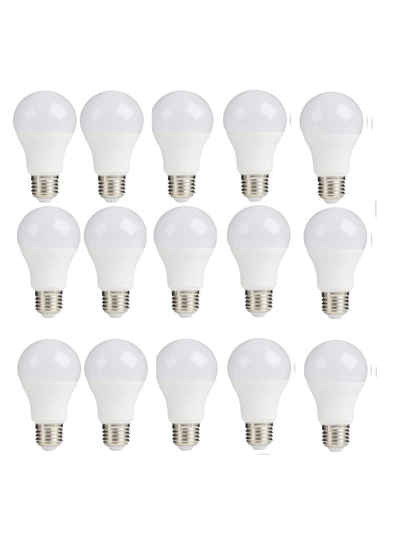 9 watt LED bulb - E27 screw cap - provides all lighting uses inside the house - (yellow light) (15), 9.0 watts 