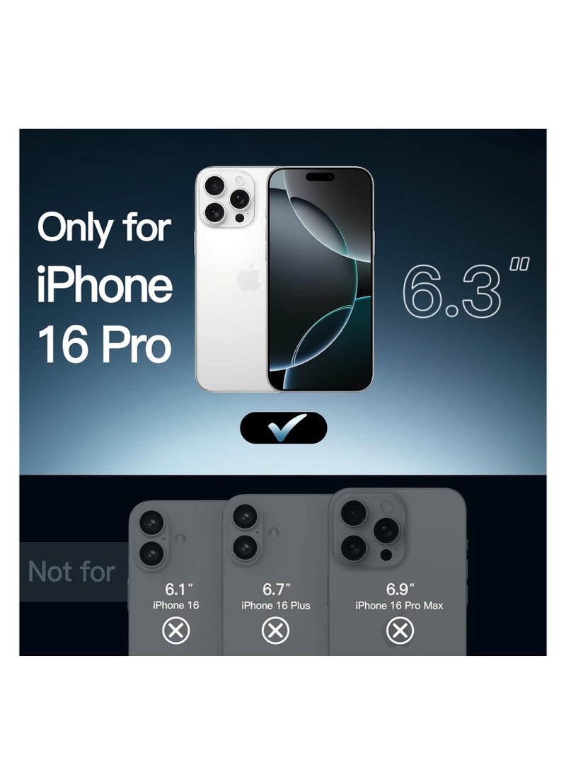 Aookay For iPhone 16 Pro Leather Case, Business Luxury Classic PU Leather Elegant Designer Men Cover Soft Non-Slip Grip Phone Cases for iPhone 16 Pro (Black) - Image 2