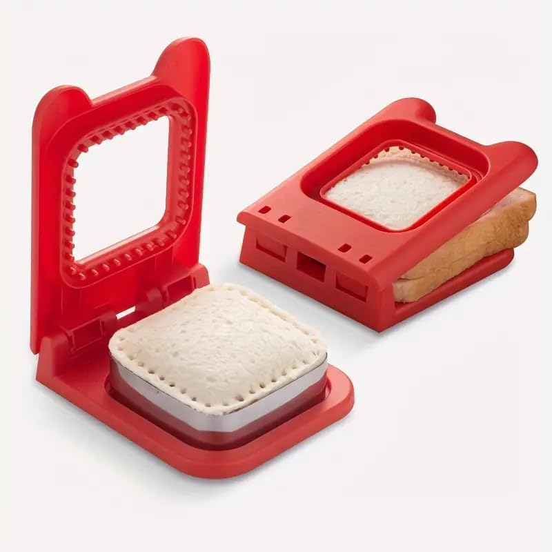 ZYNDRA ZYNDRA 2 in 1 Bread Cutter and Sealer Sandwich Maker Bread Toast Sandwich Cutters for Kids Breakfast Lunch Stainless Steel Baking Tools Great Sandwich Cutter and Sealer Set Square Decruster Tool  - Image 2