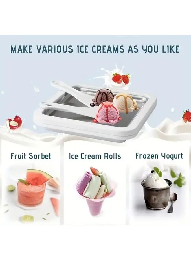 آلة صنع الآيس كريم الأبيض المقلي غير الكهربائية 304 ستانلس ستيل حلوى مجمدة اصنعها بنفسك - Image 4