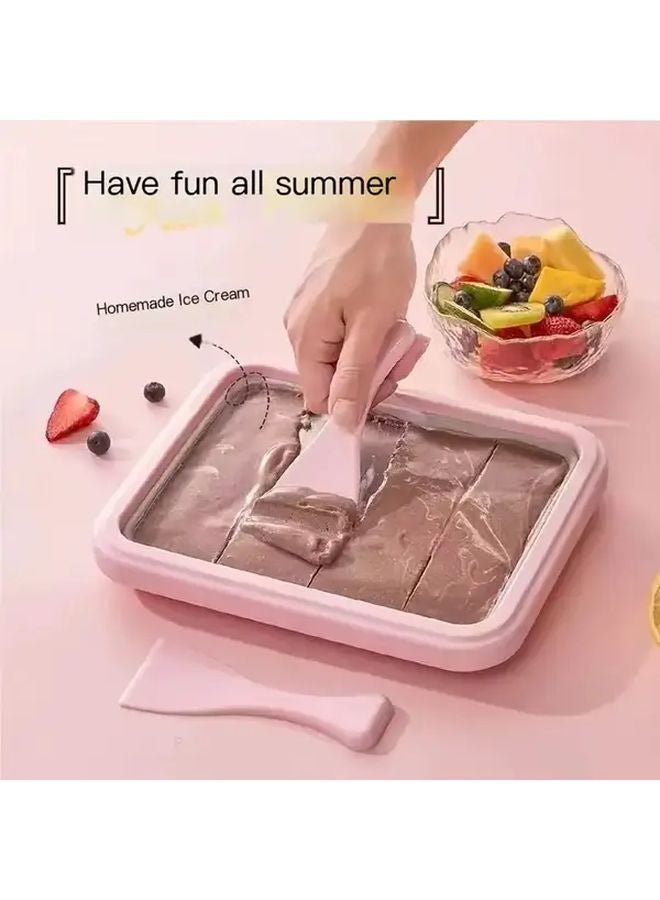 آلة صنع الآيس كريم الأبيض المقلي غير الكهربائية 304 ستانلس ستيل حلوى مجمدة اصنعها بنفسك - Image 2