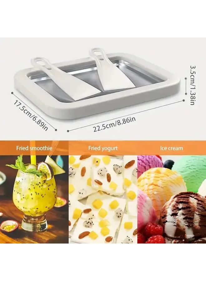آلة صنع الآيس كريم الأبيض المقلي غير الكهربائية 304 ستانلس ستيل حلوى مجمدة اصنعها بنفسك - Image 5
