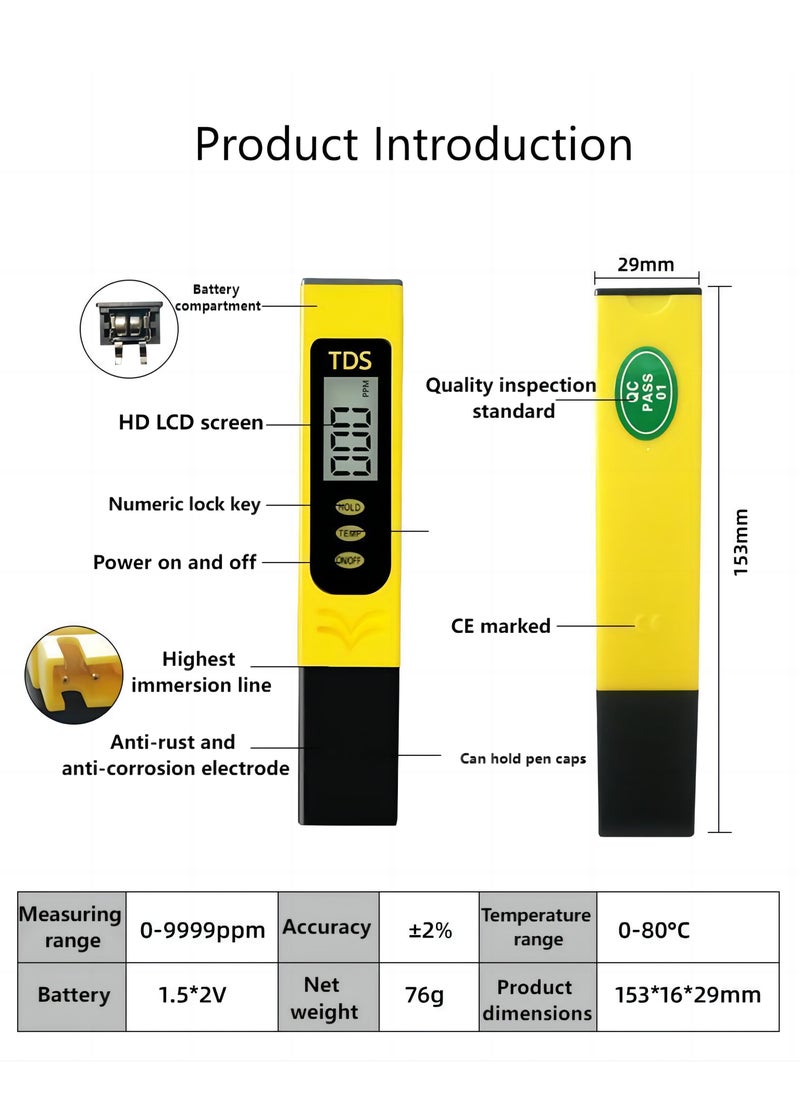 Generic TDS Precise Waterproof Water Tester With LCD display and Corrosion-resistant electrodes  - Image 3