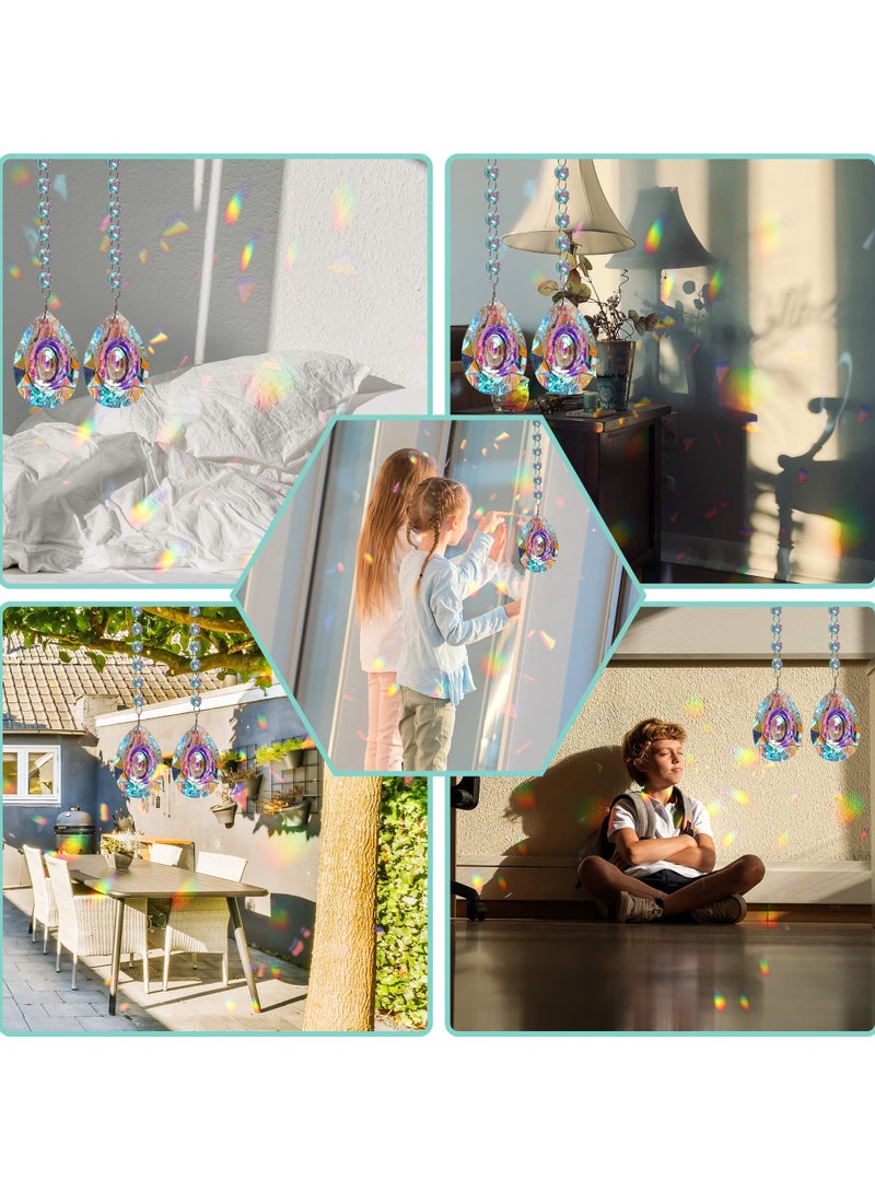 Excefore 2PCS 3.5 Inch/89mm Colorful Sun Catcher Rainbow Maker Pendants Hanging Chandelier Crystal Prisms Suncatcher for Window Home Garden Party Wedding Décor - Image 5