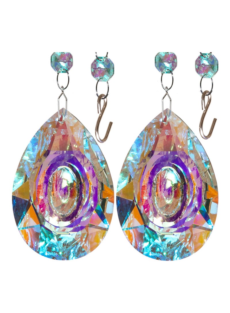Excefore 2PCS 3.5 Inch/89mm Colorful Sun Catcher Rainbow Maker Pendants Hanging Chandelier Crystal Prisms Suncatcher for Window Home Garden Party Wedding Décor - Image 1