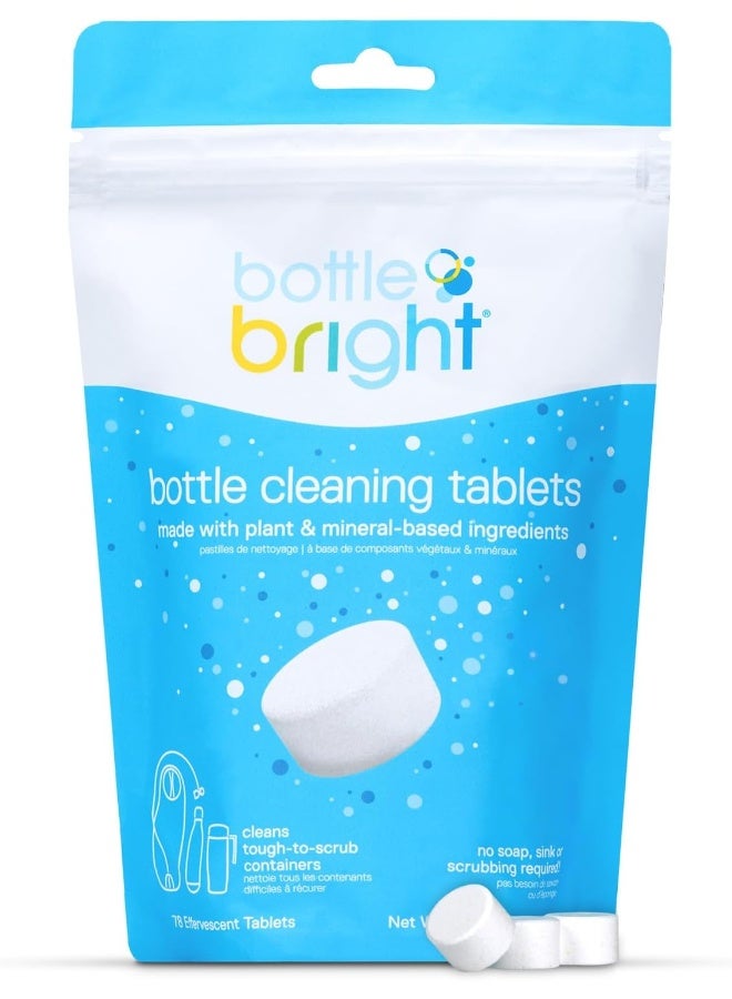 Bottle Bright Bulk Pack (78 Tablets)- Clean Stainless Steel, Thermos, Tumbler, Insulated, Plastic and Reusable Water Bottles –Bottle Bright Cleaning Tablets are Easy and Safe to Use - Image 1