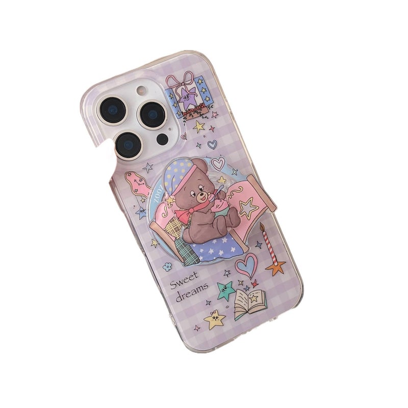 MagSafe iPhone 14 Pro Drop Protection TPU for iPhone 14 14 Plus 14 Pro 14 Pro Max with Bear Pattern and Kickstand in Bear Pattern Colour - Image 5